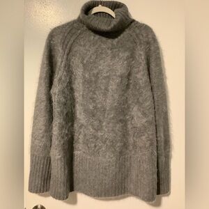 J Crew Gray Brushed Cashmere Turtleneck Sweater 75 Spring Street Sz M